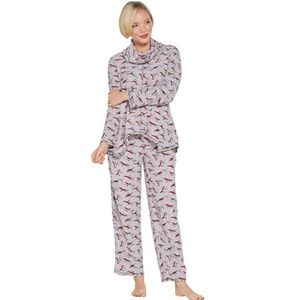 Carole Hochman Waffle Fleece Sparrows Pajama Set